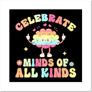 Neurodiversity Celebrate Minds Of All Kinds Autism Adhd Posters and Art